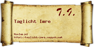 Taglicht Imre névjegykártya